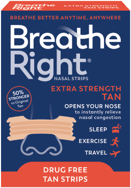 Breathe Right Tan Nasal Strips Extra-Strength Drug-Free Strips